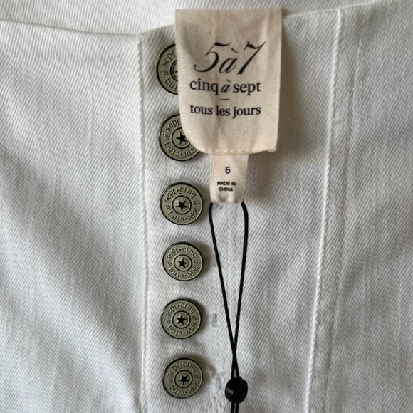 5 á 7 Cinque á Sept White Jeans size 6  NEW WITH TAGS - Picture 2 of 8